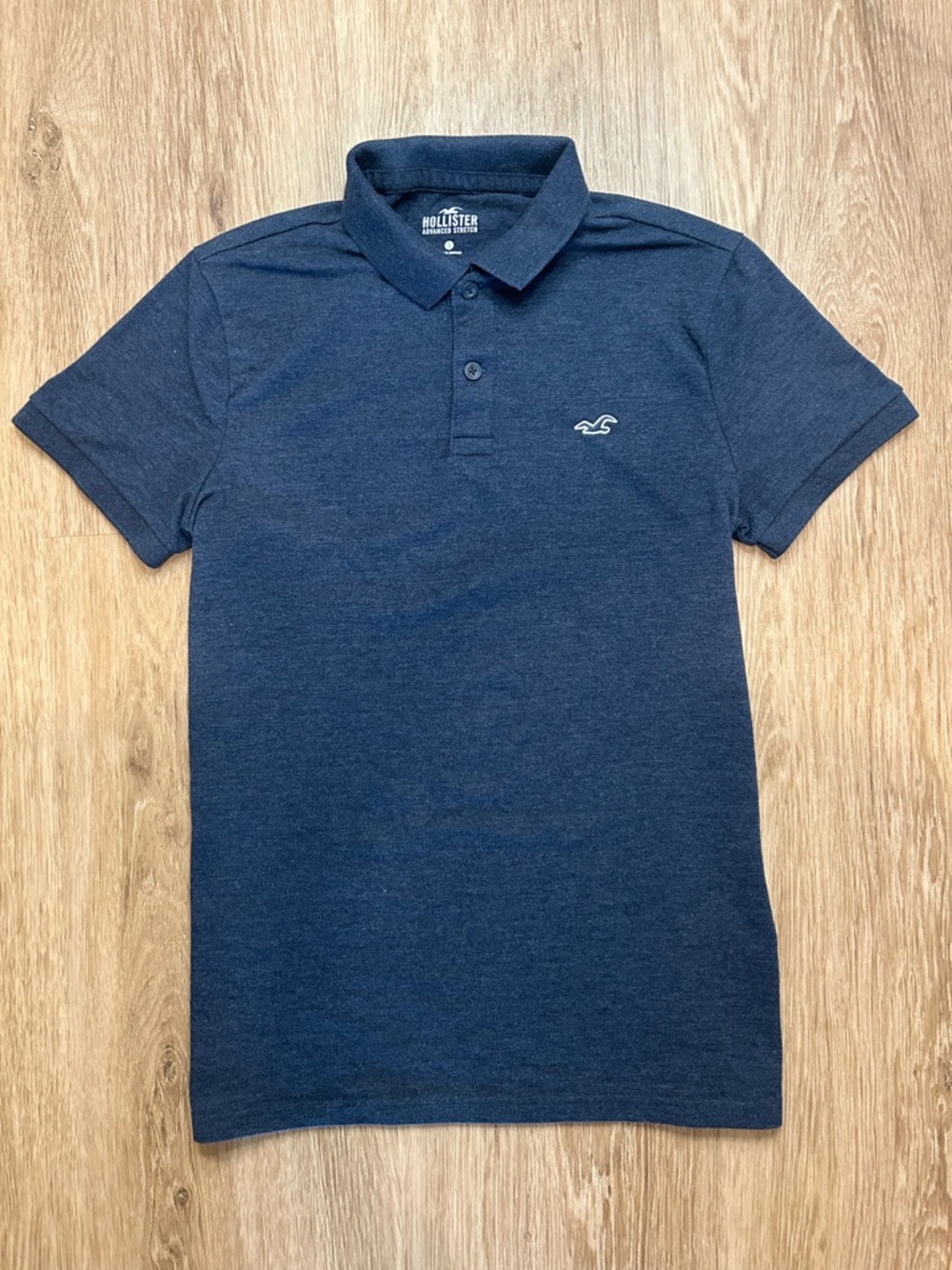 Hollister Men's Dark Navy Polo with Embroidered Logo